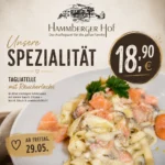 ✨ Unsere neue Spezialität im Hammberger Hof ✨

Feinste Tagliatelle trifft auf zarten Räucherlachs in einer cremigen Sahnesauce – verfeinert mit einem Hauch frischer Zitrone für die perfekte Balance aus Frische und Genuss. 🍋

Ein Gericht, das elegant, leicht und gleichzeitig unglaublich aromatisch ist. Genau das Richtige für alle, die mediterranen Genuss lieben.

🍝 Frisch zubereitet
🐟 Mit hochwertigem Räucherlachs
✨ Cremig, fein & voller Geschmack

Jetzt neu bei uns im Hammberger Hof – kommt vorbei und probiert unsere neue Lieblingspasta. ❤️